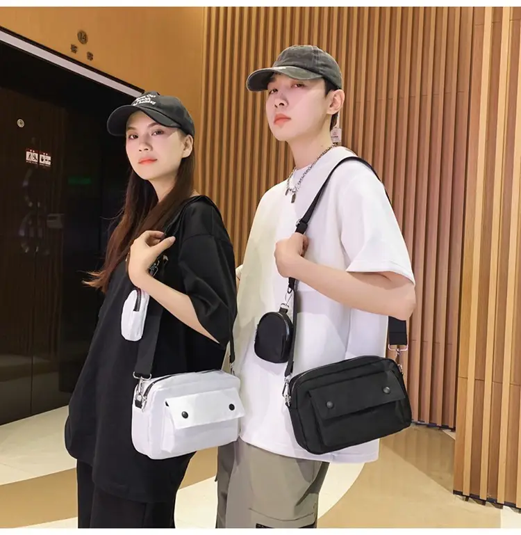 White Japanese Style Crossbody Bag for Men — feature 16