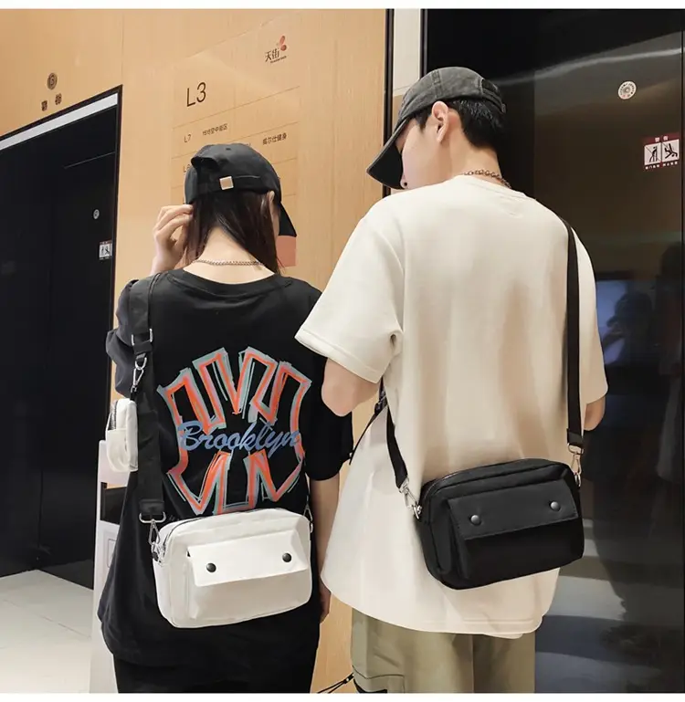 White Japanese Style Crossbody Bag for Men — feature 19