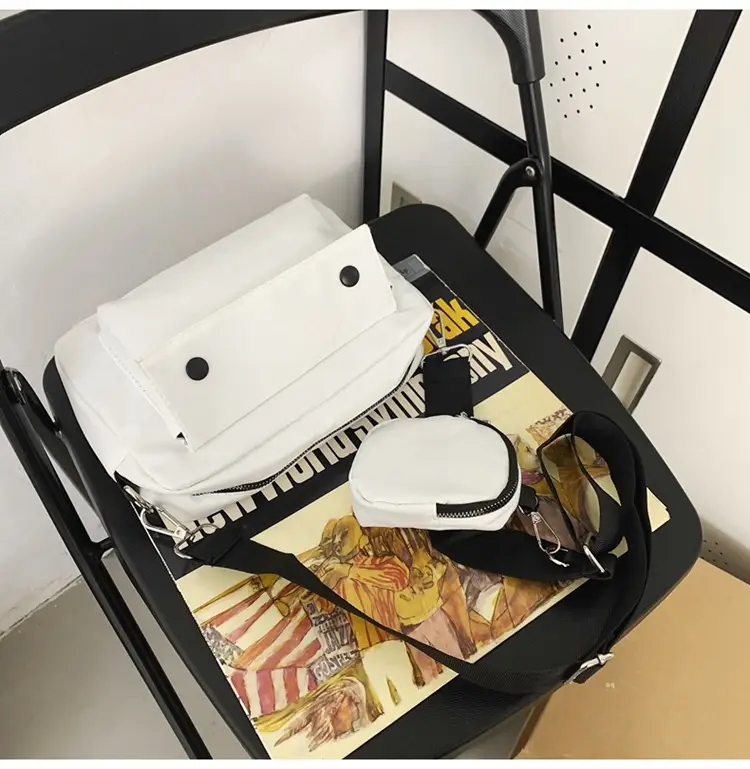 White Japanese Style Crossbody Bag for Men — feature 30