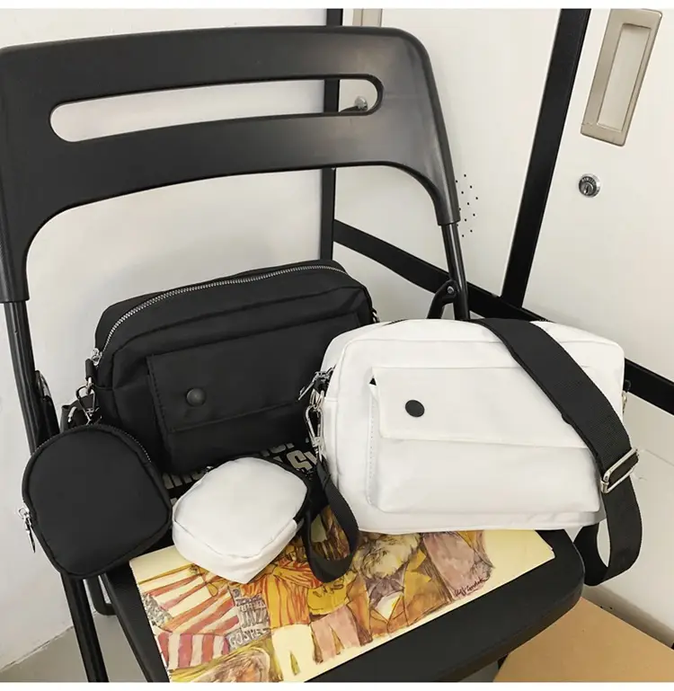 White Japanese Style Crossbody Bag for Men — feature 34