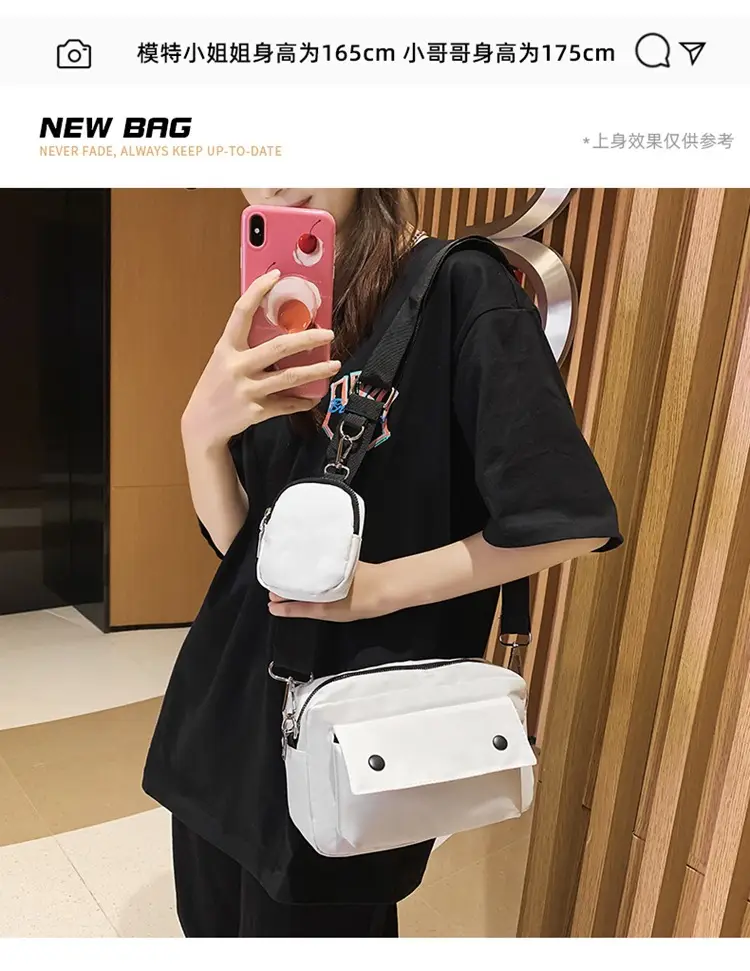 White Japanese Style Crossbody Bag for Men — feature 5