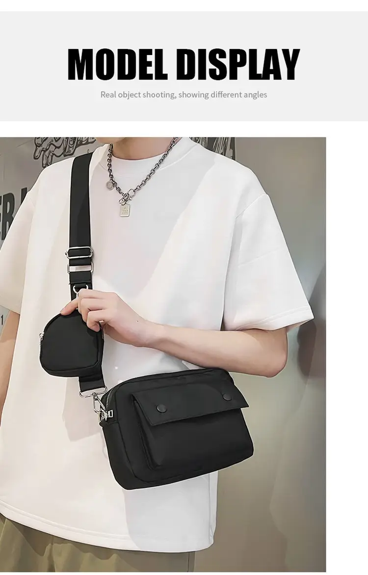 White Japanese Style Crossbody Bag for Men — feature 8