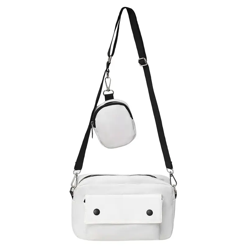 White Japanese Style Crossbody Bag for Men - Image 2