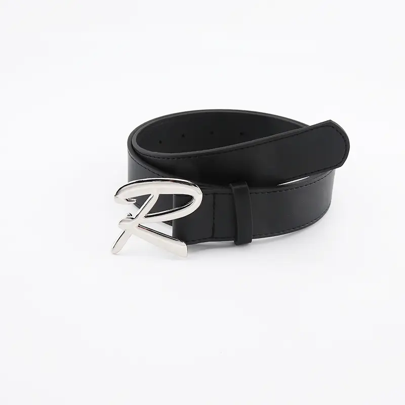 Women Black Decorative Belt with Smooth Buckle - Image 5