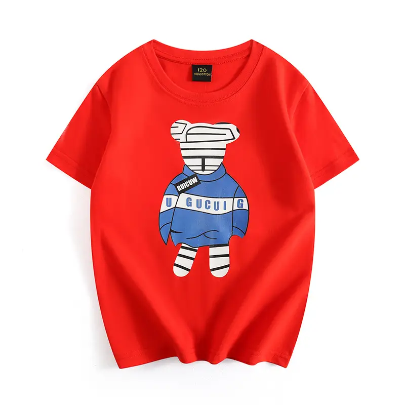 Green Graphic T-Shirt for Boys Girls Round Neck Short Sleeve Summer Wear - Image 3