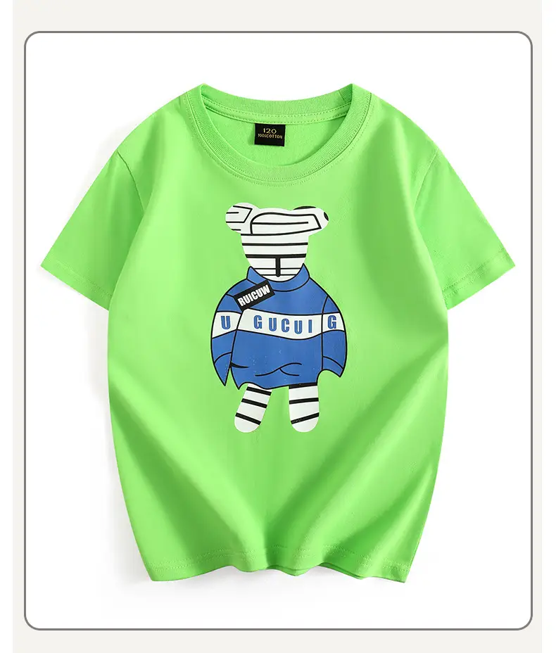 Green Graphic T-Shirt for Boys Girls Round Neck Short Sleeve Summer Wear — feature 42