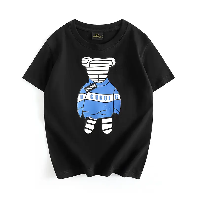 Green Graphic T-Shirt for Boys Girls Round Neck Short Sleeve Summer Wear - Image 2
