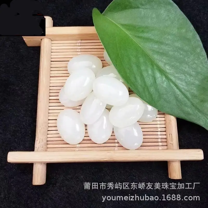 Natural A-Grade Hetian Jade Egg Shaped Rings — feature 7