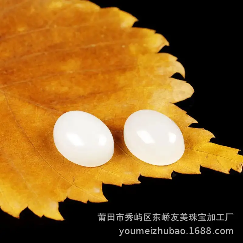 Natural A-Grade Hetian Jade Egg Shaped Rings — feature 8
