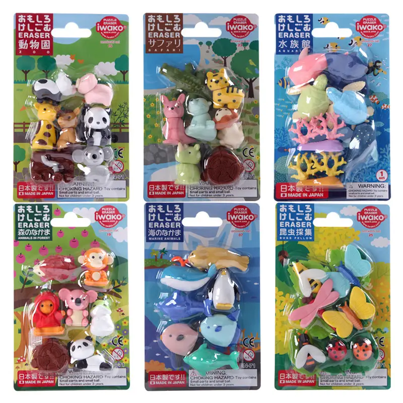 Wholesale Japanese Iwako Cartoon Detachable Combination Toy Gift Stationery Set Gift Eraser Assembly