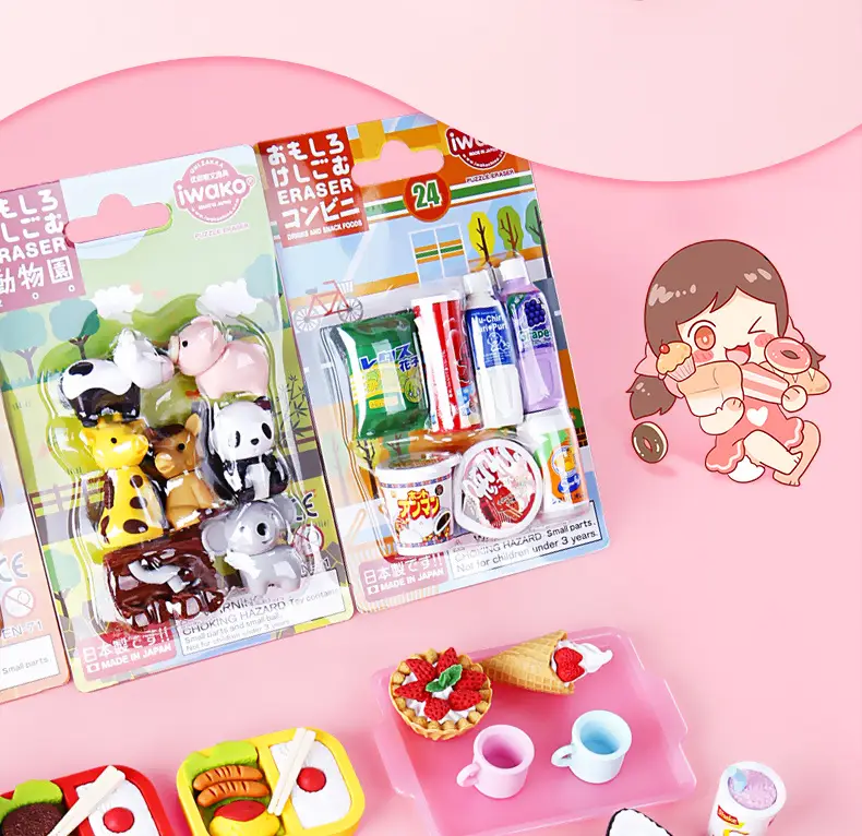 Wholesale Japanese Iwako Cartoon Detachable Combination Toy Gift Stationery Set Gift Eraser Assembly — feature 3