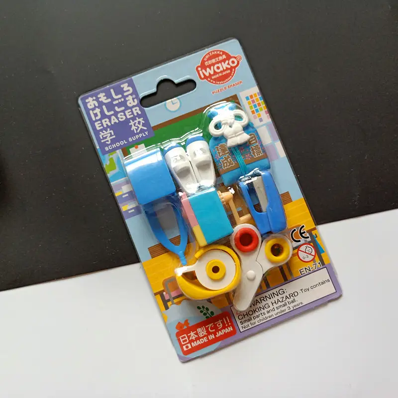 Wholesale Japanese Iwako Cartoon Detachable Combination Toy Gift Stationery Set Gift Eraser Assembly
