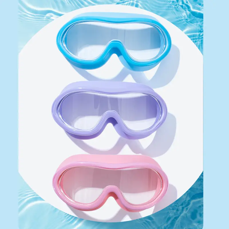 Children's swimming goggles boys and girls professional swimming glasses waterproof anti-fog HD medium and big children's large frame diving goggles equipment