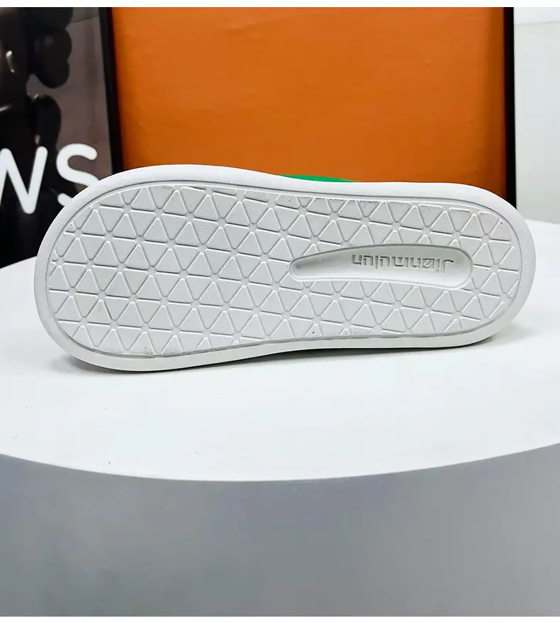 Men's Green White Beach Flip-Flops with Thick Soles — feature 15