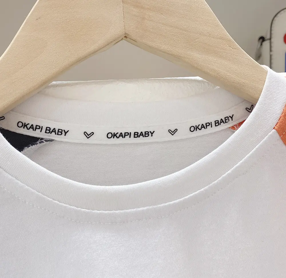 Boys Cotton T-Shirt White Orange Camo Shorts Set Large — feature 4