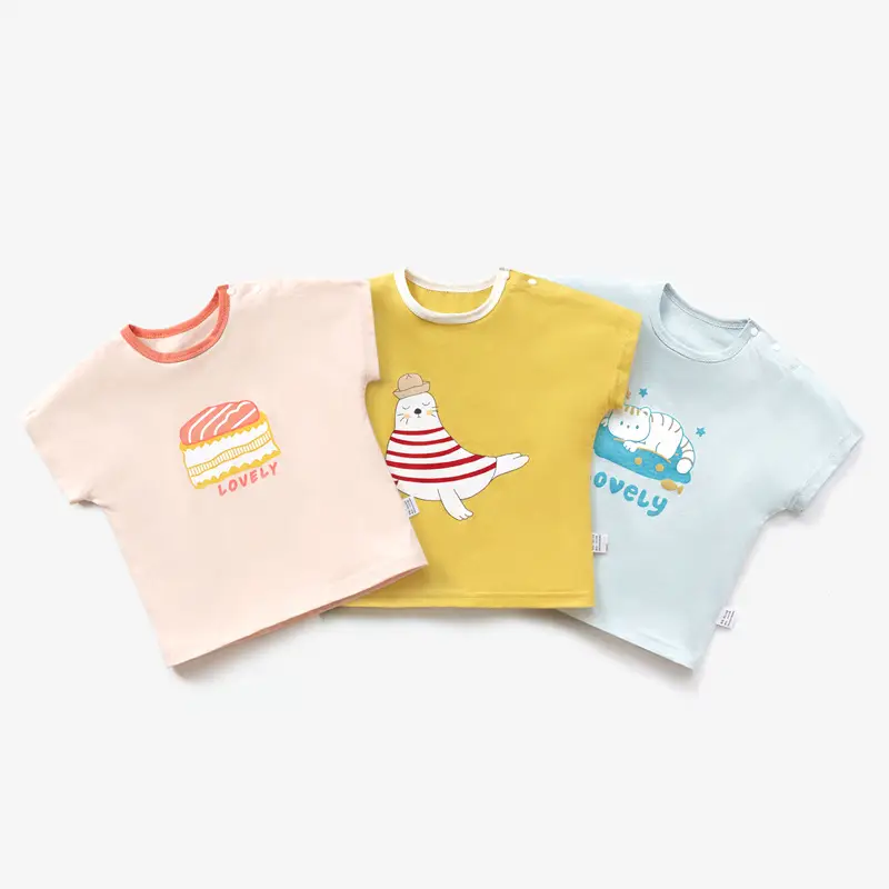 Baby Summer T-Stripes Short Sleeve Tops Set of 5