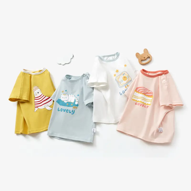 Baby Summer T-Stripes Short Sleeve Tops Set of 5