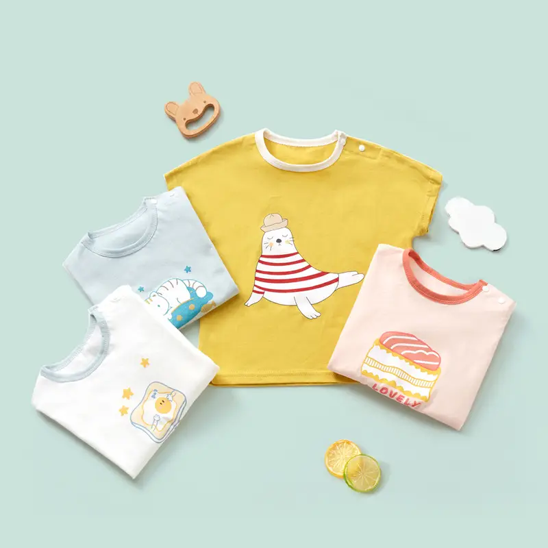 Baby Summer T-Stripes Short Sleeve Tops Set of 5