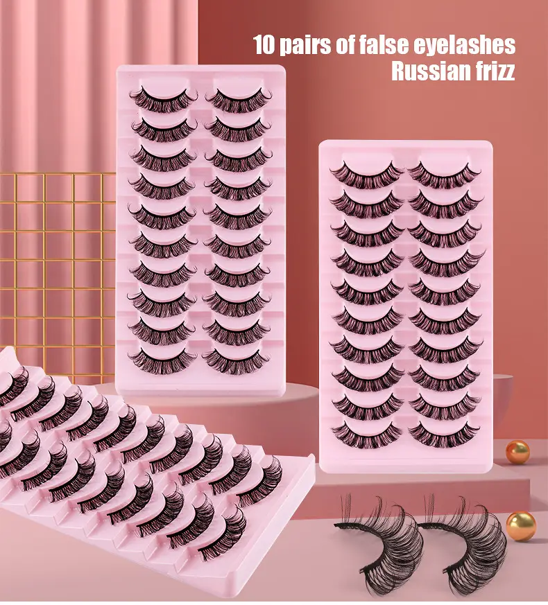 False Eyelashes 10 Pairs Chemical Fiber Natural Grafted Thick Curled — feature 1