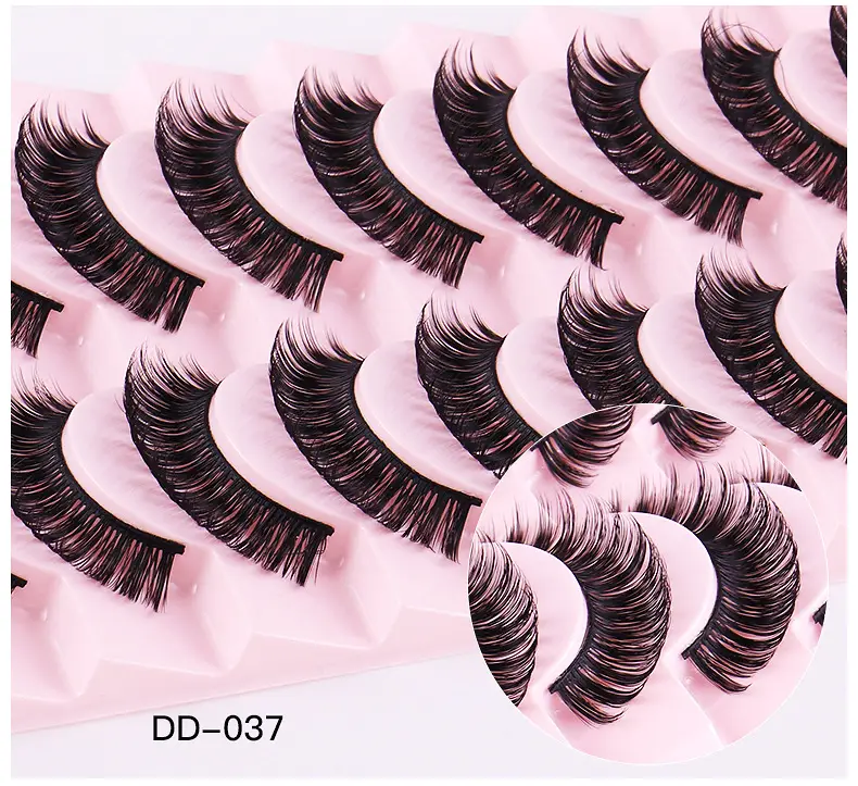 False Eyelashes 10 Pairs Chemical Fiber Natural Grafted Thick Curled — feature 10