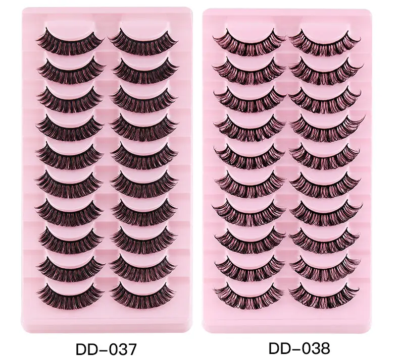 False Eyelashes 10 Pairs Chemical Fiber Natural Grafted Thick Curled — feature 19