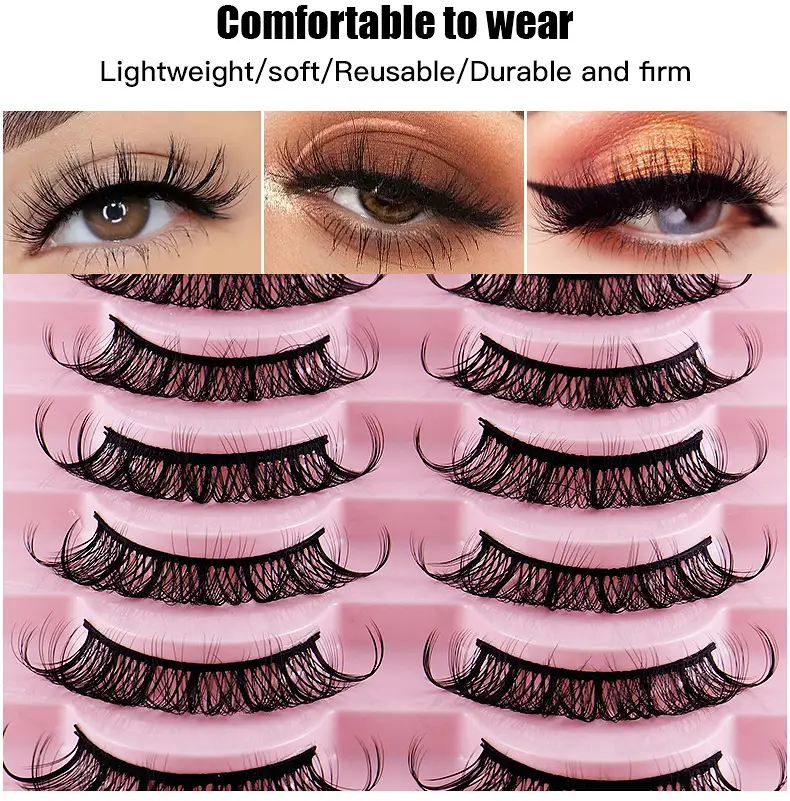 False Eyelashes 10 Pairs Chemical Fiber Natural Grafted Thick Curled — feature 3