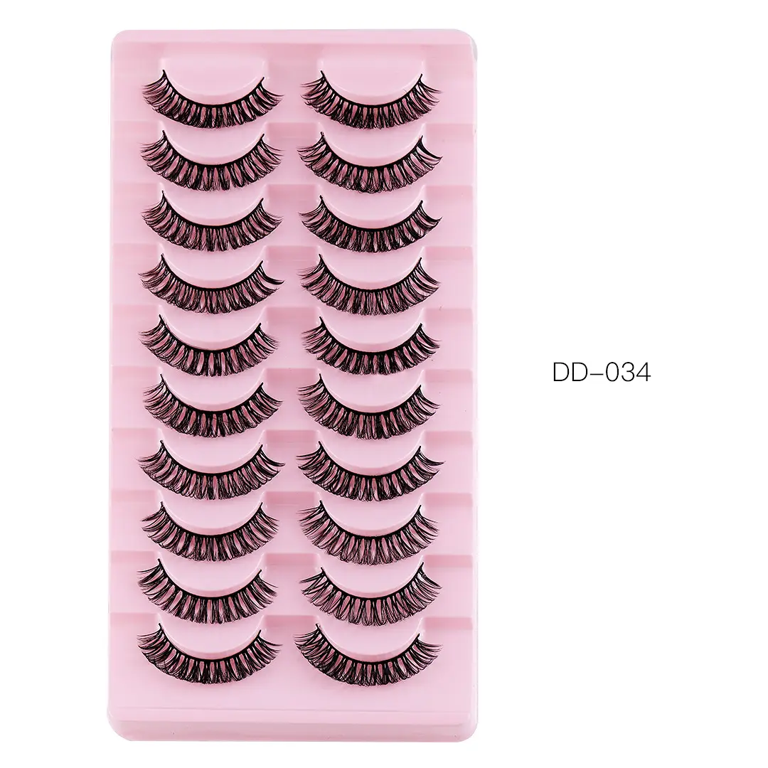 False Eyelashes 10 Pairs Chemical Fiber Natural Grafted Thick Curled - Image 2