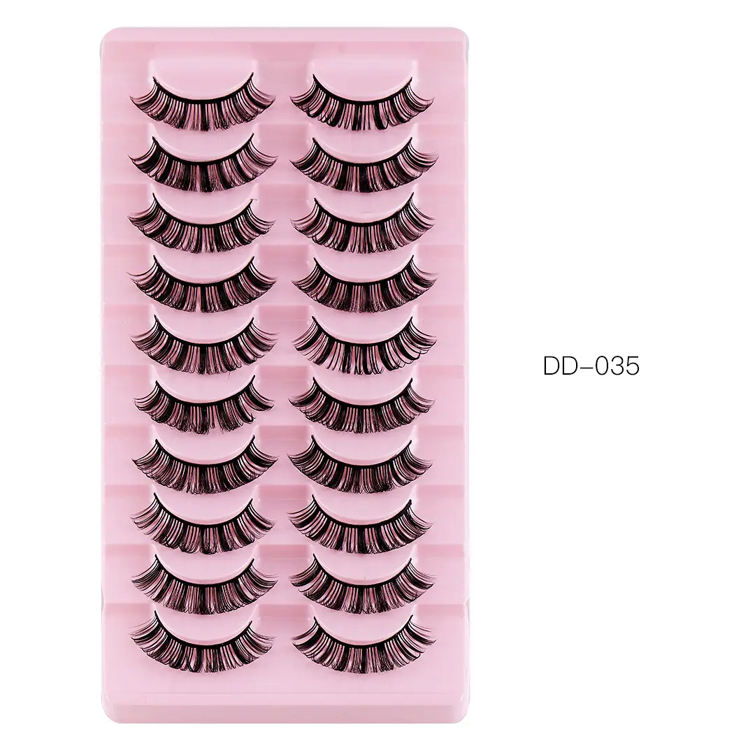 False Eyelashes 10 Pairs Chemical Fiber Natural Grafted Thick Curled - Image 3