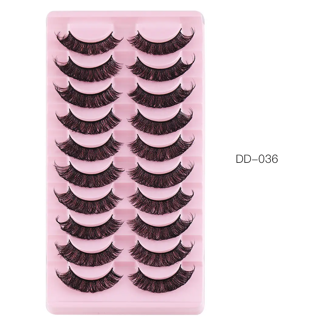 False Eyelashes 10 Pairs Chemical Fiber Natural Grafted Thick Curled - Image 4