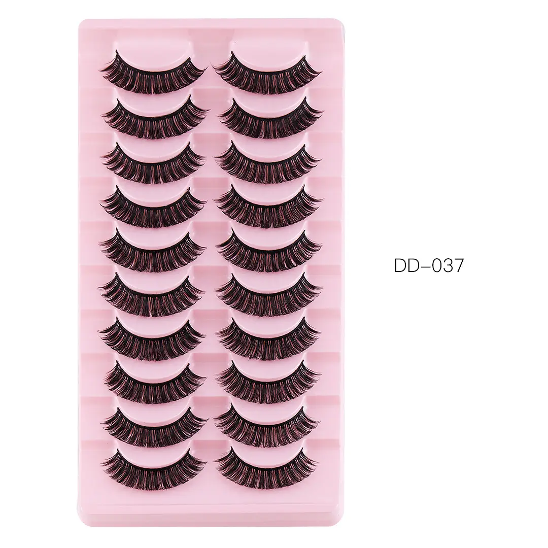 False Eyelashes 10 Pairs Chemical Fiber Natural Grafted Thick Curled - Image 5