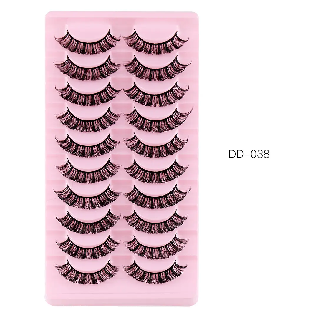 False Eyelashes 10 Pairs Chemical Fiber Natural Grafted Thick Curled - Image 6