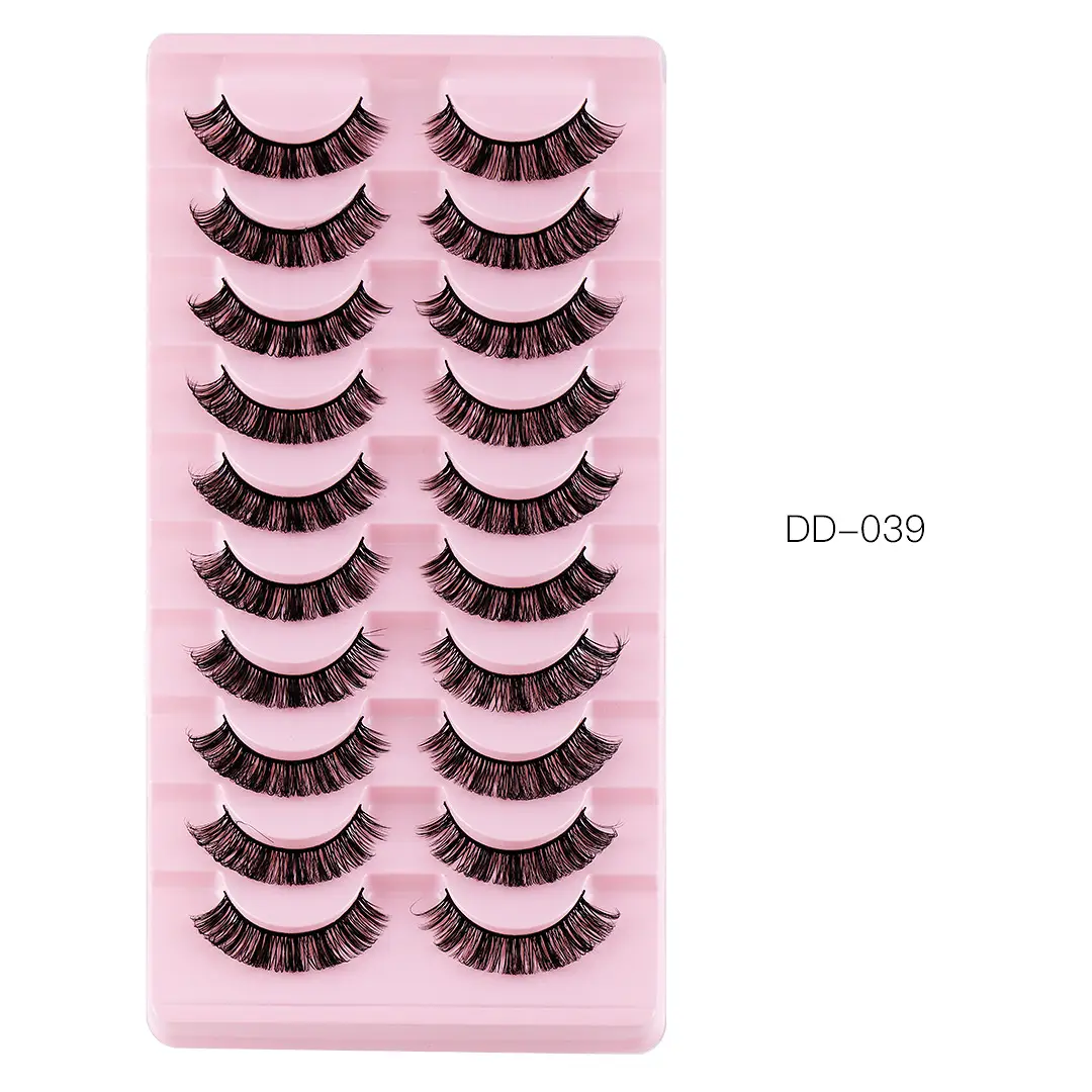 False Eyelashes 10 Pairs Chemical Fiber Natural Grafted Thick Curled - Image 7