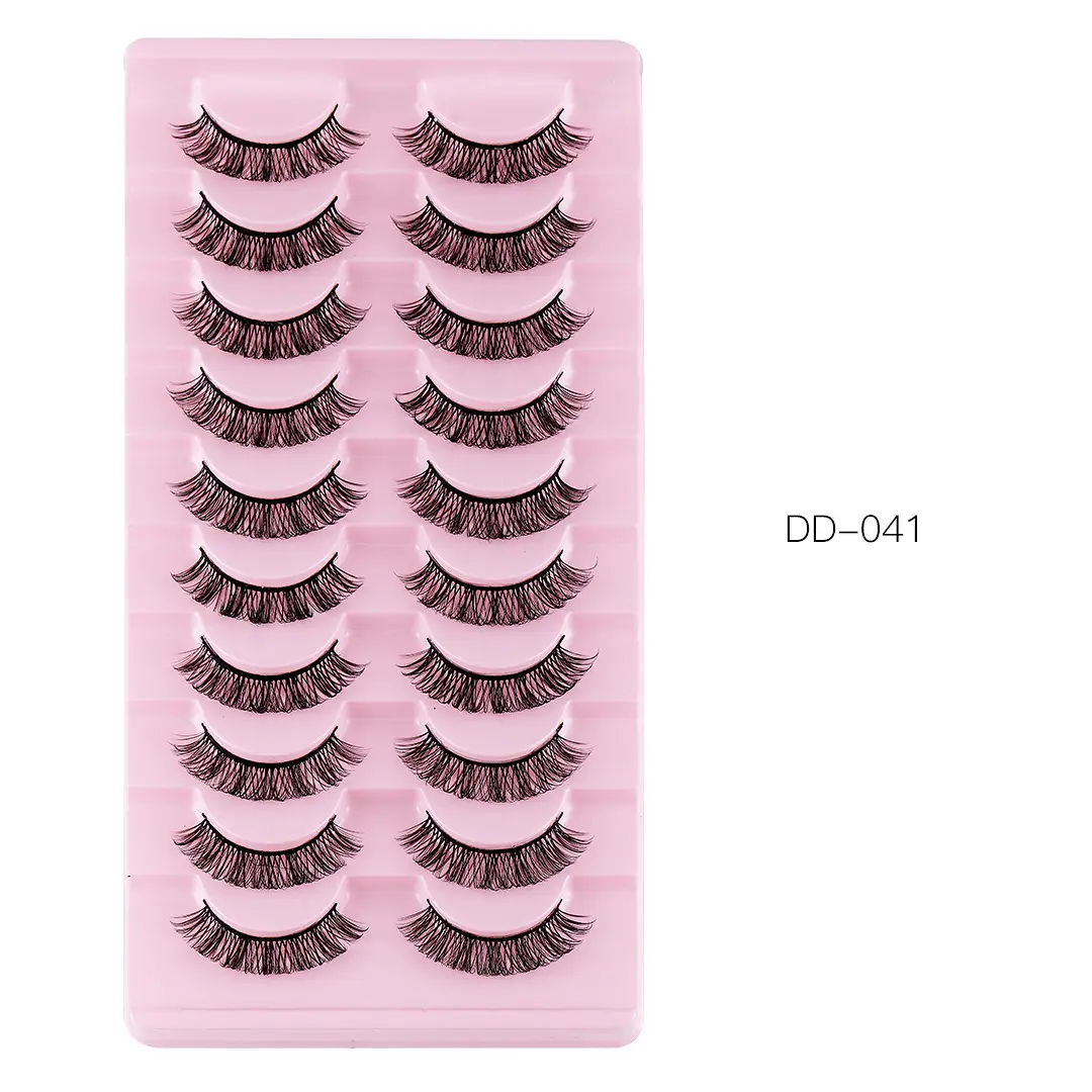 False Eyelashes 10 Pairs Chemical Fiber Natural Grafted Thick Curled - Image 9