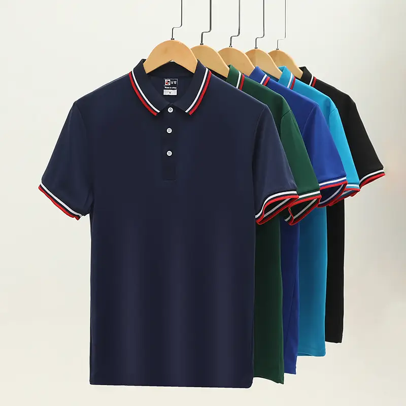 Men White Polo Shirt with Red White Trim - Image 10