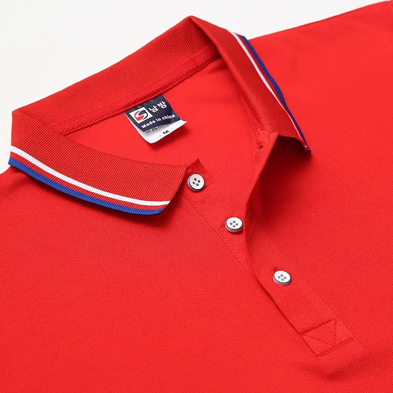 Men White Polo Shirt with Red White Trim - Image 11