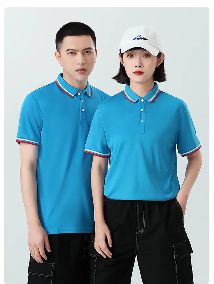 Men White Polo Shirt with Red White Trim — feature 20