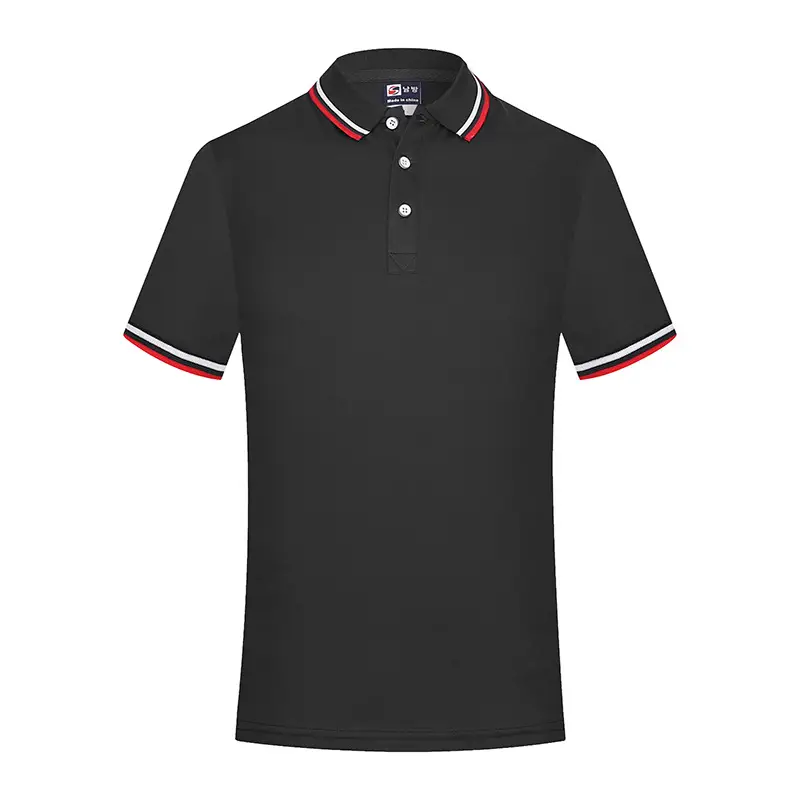 Men White Polo Shirt with Red White Trim - Image 2