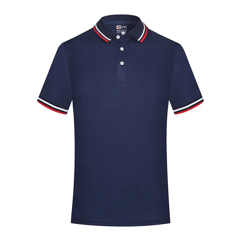 Men White Polo Shirt with Red White Trim - Image 4