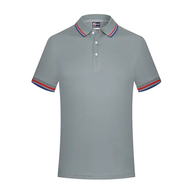Men White Polo Shirt with Red White Trim - Image 5