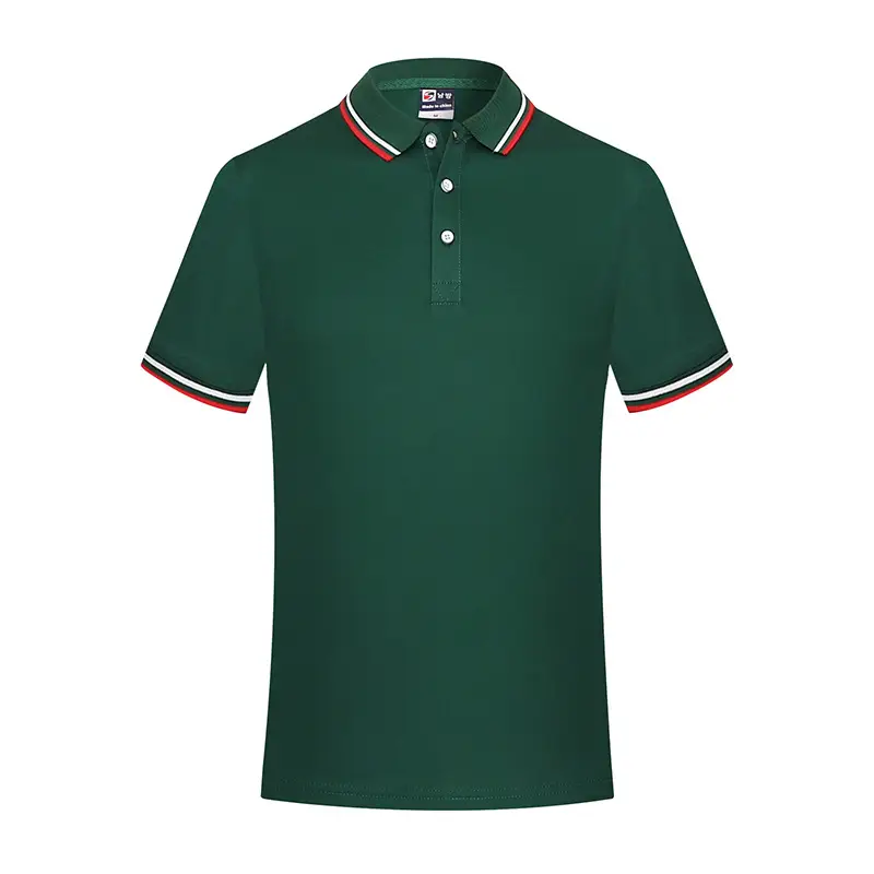 Men White Polo Shirt with Red White Trim - Image 8