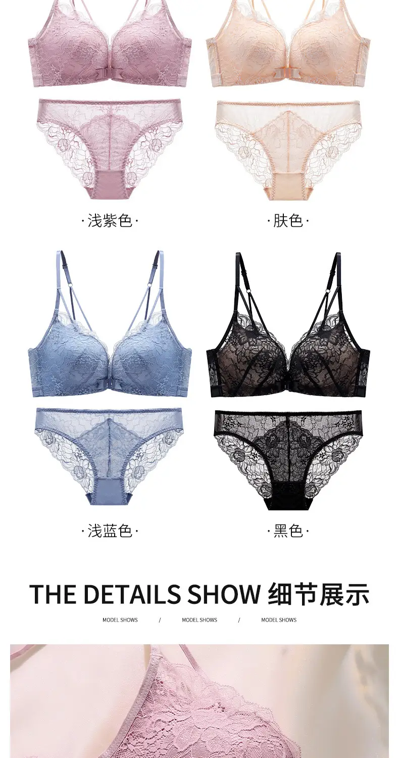 Upper Thin Lower Thick No Steel Ring Girls' Bra Summer Sling Back Underwear Women's European, American and Southeast Asian Front Buckle Bra — feature 16