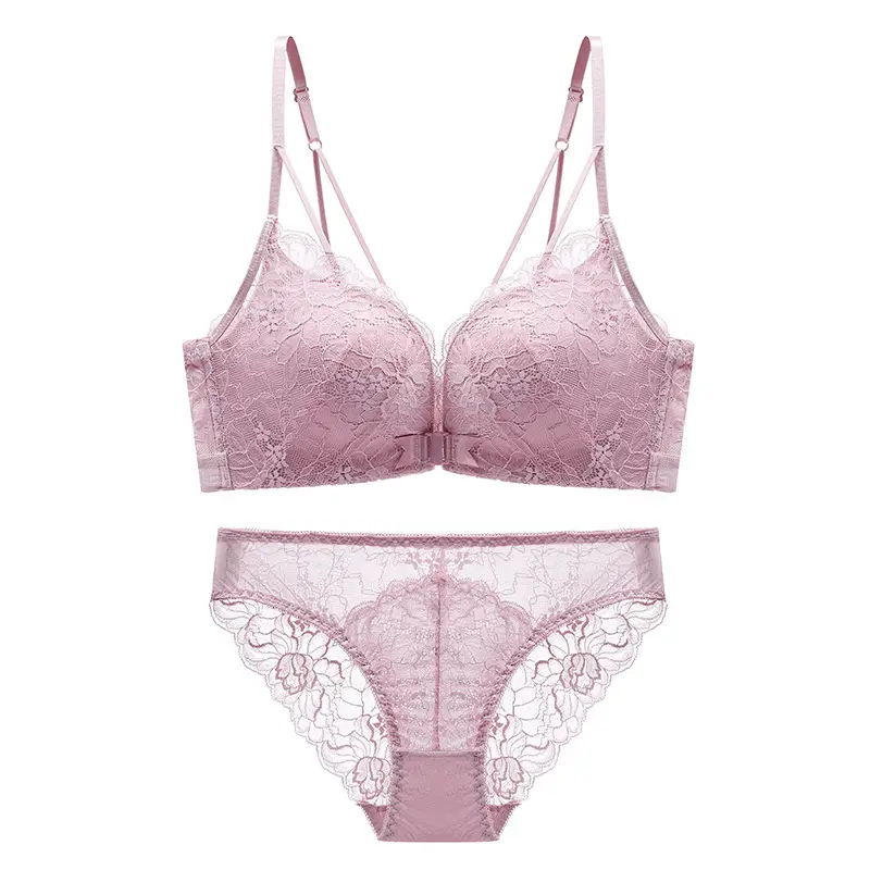 Upper Thin Lower Thick No Steel Ring Girls' Bra Summer Sling Back Underwear Women's European, American and Southeast Asian Front Buckle Bra