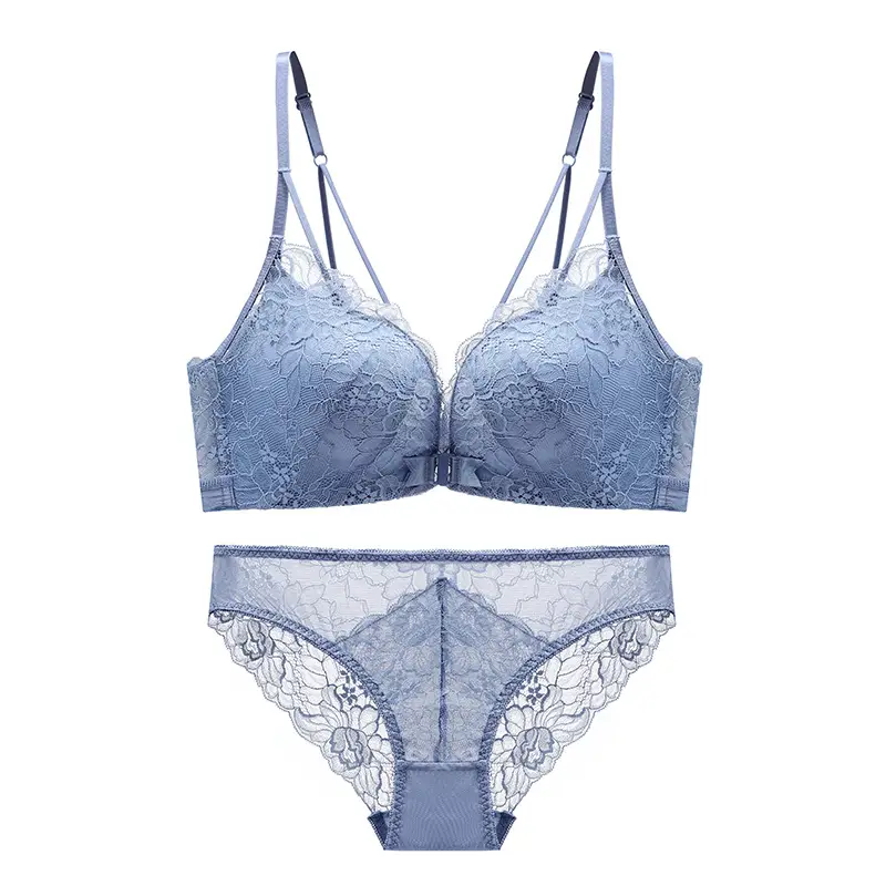 Upper Thin Lower Thick No Steel Ring Girls' Bra Summer Sling Back Underwear Women's European, American and Southeast Asian Front Buckle Bra