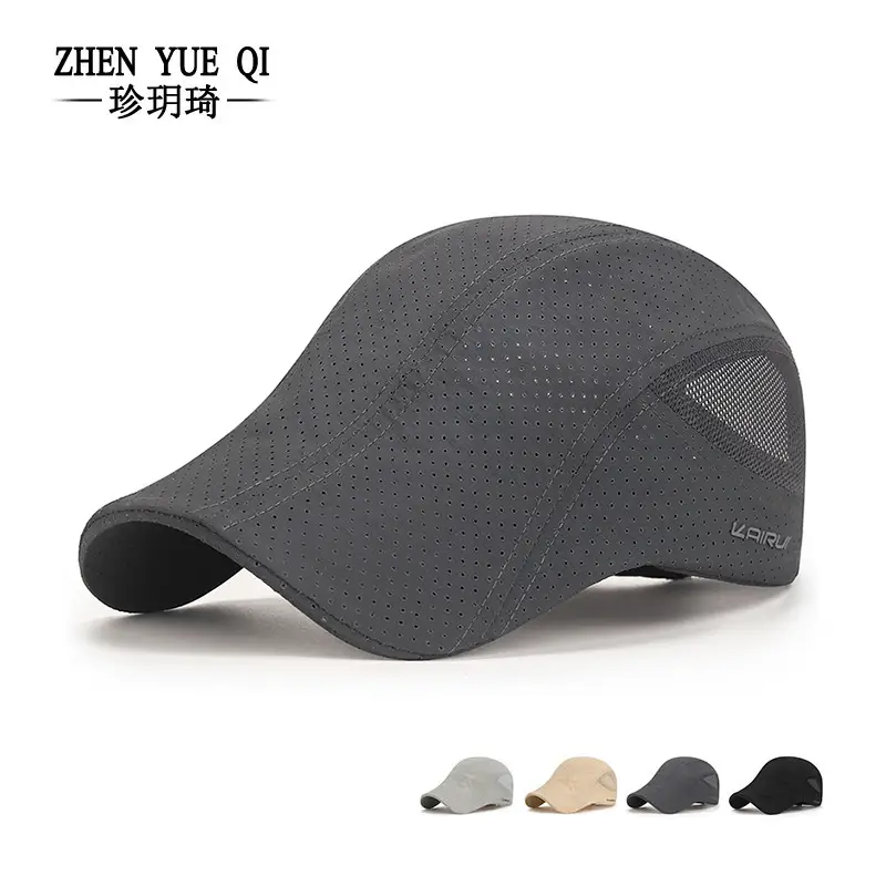Men's Black Laser Perforated Adjustable Hat - Image 6
