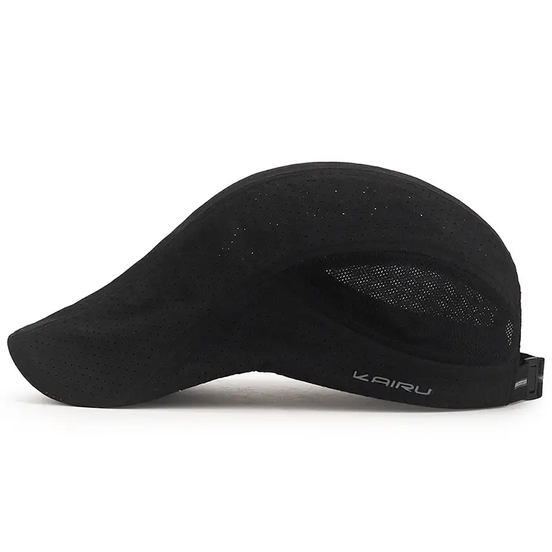 Men's Black Laser Perforated Adjustable Hat - Image 8
