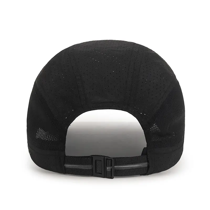 Men's Black Laser Perforated Adjustable Hat - Image 9