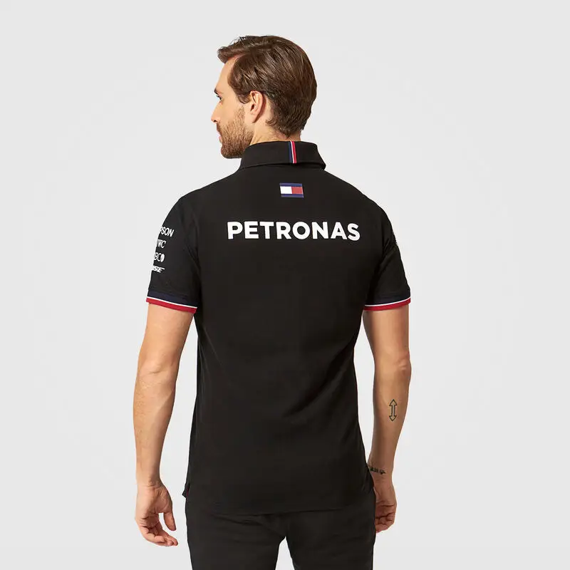 New F1 Mercedes team short sleeve quick-drying lapel polo shirt men's summer sports racing team uniform