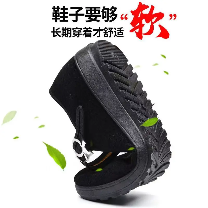 Spring new old Beijing cloth shoes non-slip flat etiquette shoes black dance shoes work shoes casual women's shoes