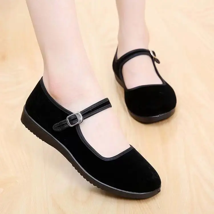 Spring new old Beijing cloth shoes non-slip flat etiquette shoes black dance shoes work shoes casual women's shoes — feature 10