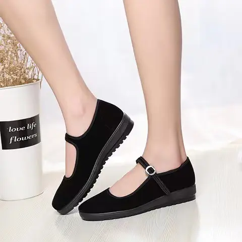 Spring new old Beijing cloth shoes non-slip flat etiquette shoes black dance shoes work shoes casual women's shoes — feature 11